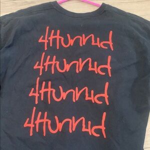 4Hunnid Black T-Shirt with Red Graphic